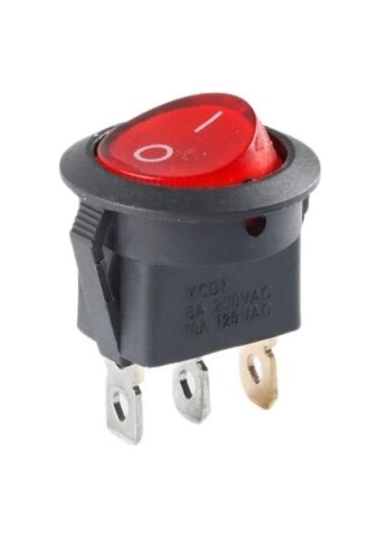 Kcd1 Siyah Kırmızı Işıklı On/off Anahtar 3 Pin