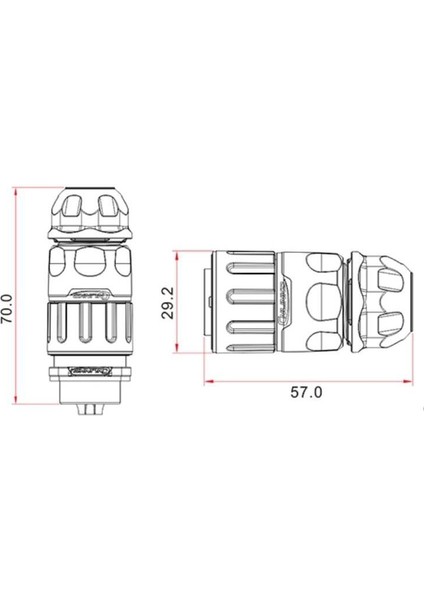YM-20-J07PE-02-001 7-Pin Su Geçirmez Konnektör - Dişi