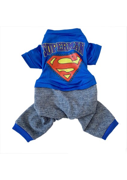 Superman Penye Tulum Köpek Tulumu Köpek Elbisesi