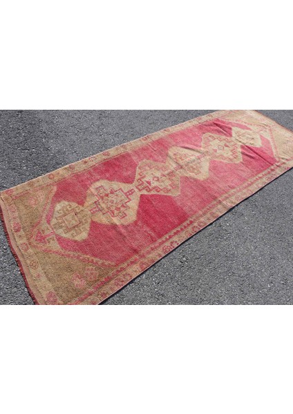 Türk Halısı, Eskitme Halı, Halı, 98 x 282 cm Kahverengi Halı, El Yapımı Koridor Halı, 6108 fiyatları