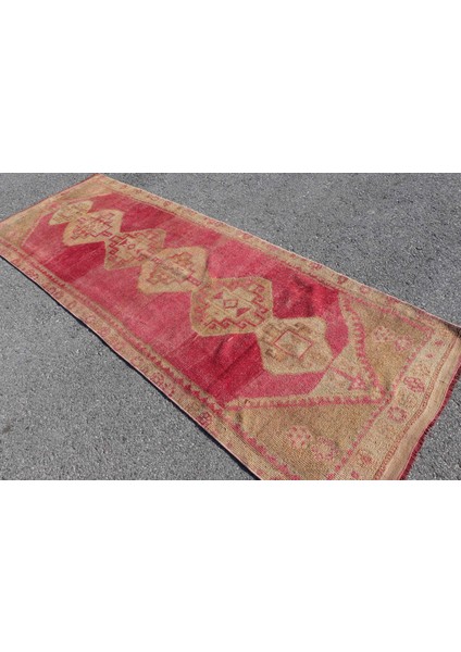 Türk Halısı, Eskitme Halı, Halı, 98 x 282 cm Kahverengi Halı, El Yapımı Koridor Halı, 6108 fırsatları