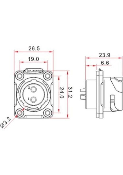 YM-20-C03SX-02-401 3-Pin Su Geçirmez Konnektör - Erkek