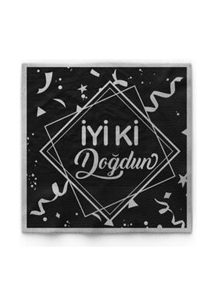 Siyah Iyi Ki Doğdun Silver 16'lı