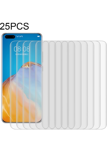 25 P40 Pro 3D Kavisli Kenar Temperli Cam Ekran Koruyucu - Şeffaf (Yurt Dışından)