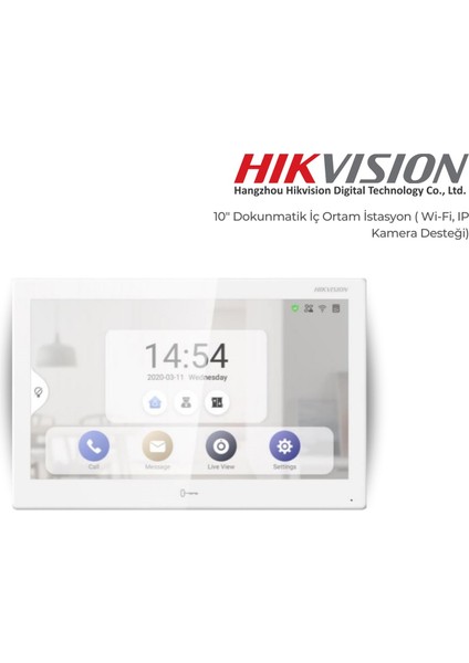 DS-KH9510-WTE1 10" Dokunmatik Iç Ortam Istasyon ( Wi-Fi, Ip Kamera Desteği)