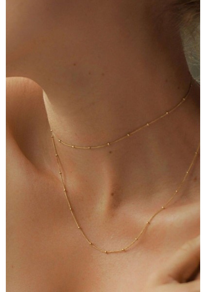 2'li Zarif Top Zincir Kolye Kadın