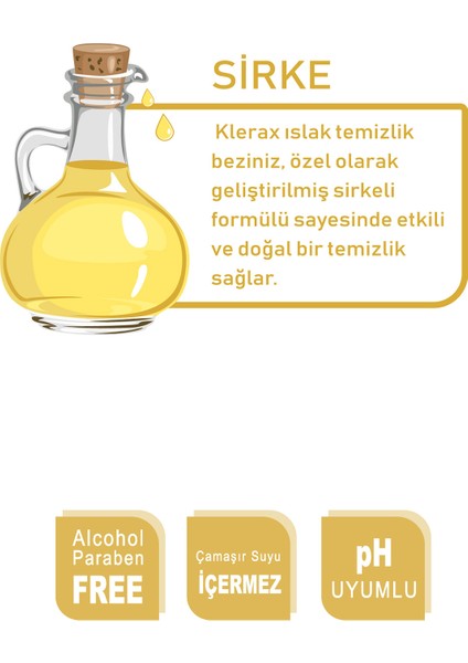 Genel Temizlik İçin Sirke Özlü Islak Kova Mendil 2XL 220'li