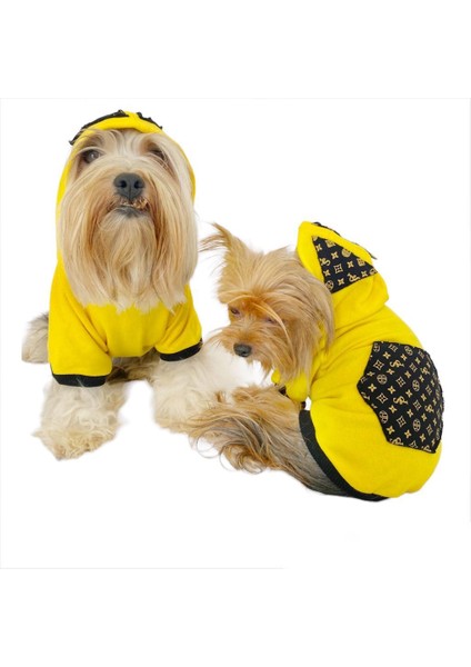 Yellow Lux Kapşonlu Sweatshirt Köpek Kıyafeti Köpek Elbisesi fırsatları