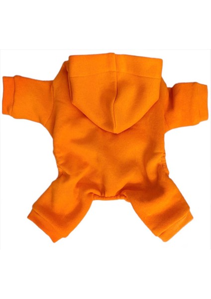 Pro Orange Polar Kapşonlu Kedi Tulumu Kıyafeti modelleri