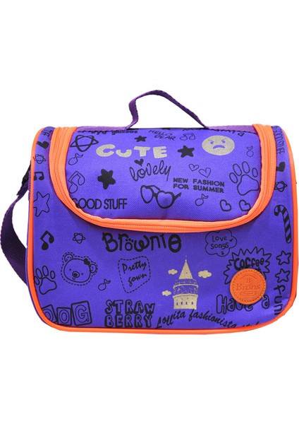 Baskılı Beslenme Çantası BR-3501 - Mor