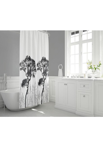 Banyo Perdesi 1x240x200 Tek Kanat Duş Perdesi Halka Hediyeli Duşakabin Perdesi 3391 modelleri