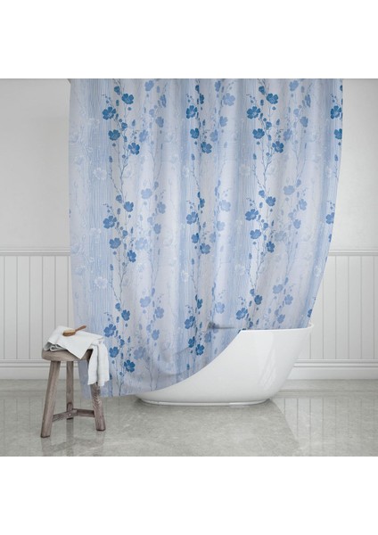 Banyo Perdesi 1x110x200 Tek Kanat Duş Perdesi Halka Hediyeli Duşakabin Perdesi 4246 modelleri