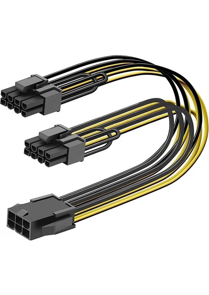 Pcı-E 6 Pin Dişi To 2 x Pcı-E 8 (6+2）pin Erkek Gpu Güç Kablosu Çoklayıcı
