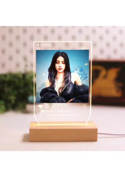 Kpop Blackpink Temalı Jennie LED Akrilik Gece Lambası - Kahverengi (Yurt Dışından)