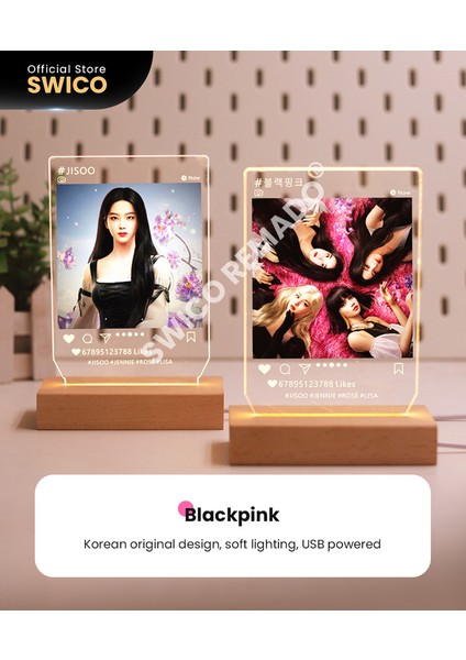 Kpop Blackpink Temalı Jennie LED Akrilik Gece Lambası - Kahverengi (Yurt Dışından) modelleri