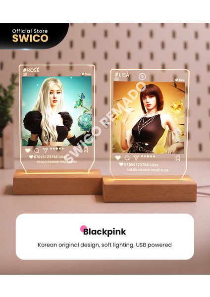Kpop Blackpink Temalı Rose LED Akrilik Gece Lambası - Kahverengi (Yurt Dışından) fiyatları