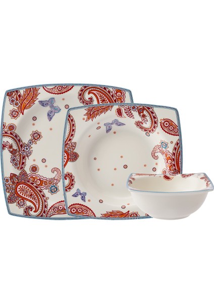Paisley 18 Parça 6 Kişilik Porselen Yemek Takımı