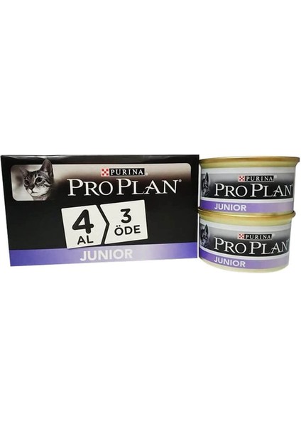 Proplan  Tavuklu Yavru Kedi Konservesi 85 gr 4 Al 3 Öde