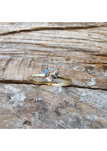 0,60 Ct Pırlanta(Signty)Kalp Tektaş Evlilik Teklifi 14 Ayar Altın Yüzük-Pırlanta Kalp Tektaş Yüzük
