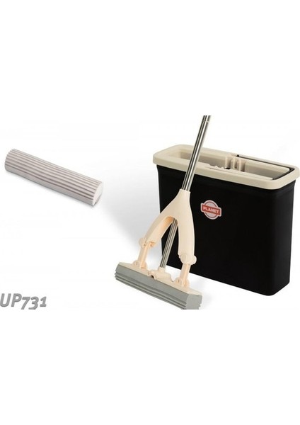 Yeni Nesil Sünger Mop Kelebek Mop Pva (Tek Bezli) Yedeksiz Siyah