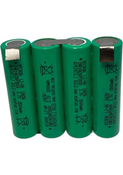 14.4V Uyumlu 18650 Li-Ion Lithium Batarya Pil Gurubu 2000 Mah Pilden