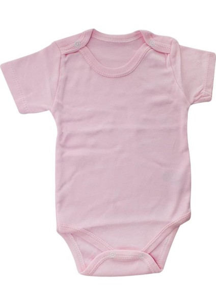 Kız Bebek Çıtçıtlı Pembe Kısa Kol Zıbın