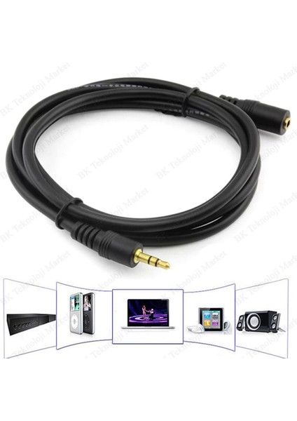 3.5mm Stereo Aux-Kulaklık Ses Uzatma Kablosu Dişi/erkek 5metre