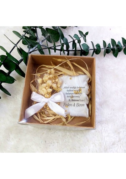 30 Adet Dikdörtgen Epoksi Mahnet Nikah Şekeri Kutulu