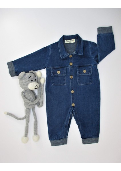 Çift Çepli Bebek Kot Tulum modelleri