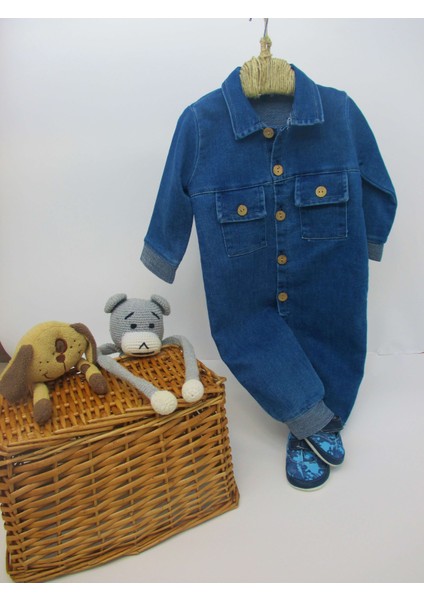 Çift Çepli Bebek Kot Tulum fırsatları