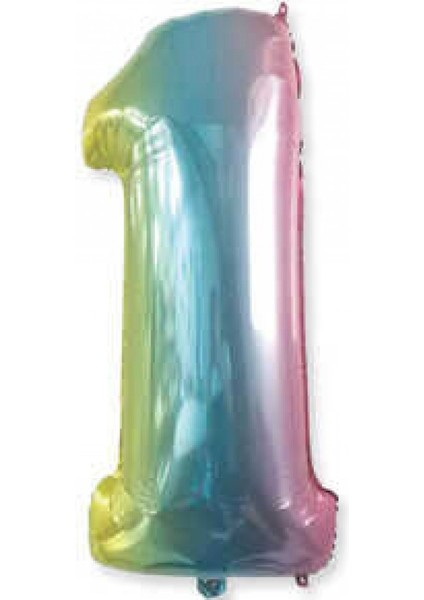 Folyo Balon Rakam 1 40 Inc Rengarenk Pk:1-1