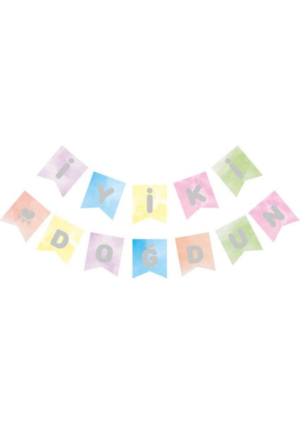 Flama Iyiki Doğdun Makaron Rengarenk Gümüş Pk:1