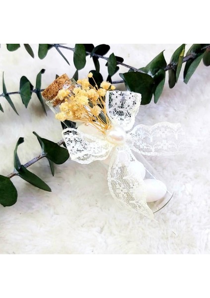 30 Adet Dantel Süslemeli Tüp Şişe Nikah Şekeri