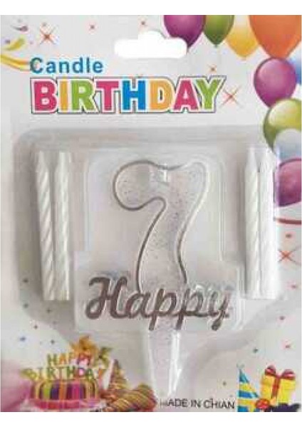Mum 7 Yaş Happy Yazılı Gümüş Pk:1-1