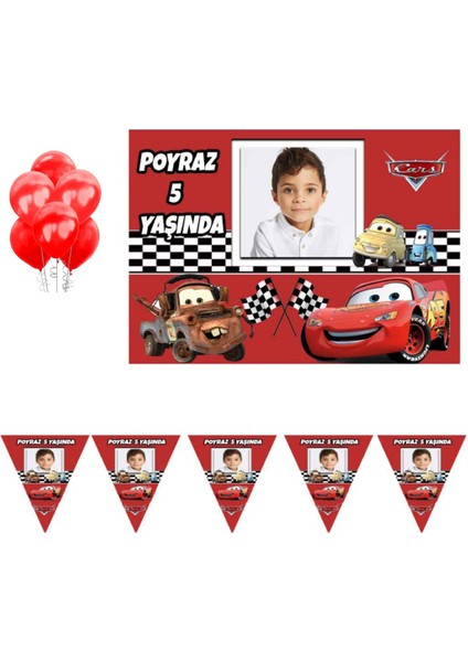 Şimşek Mcqueen Arabalar Resimli Cars Doğum Günü Süsleme Seti
