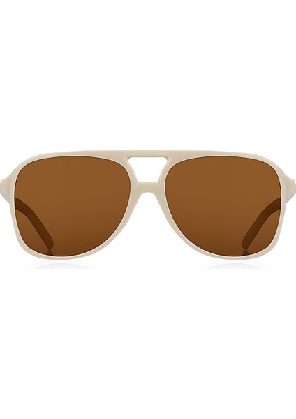 Retro Moda Unisex Güneş Gözlüğü Krem Parlak 1041