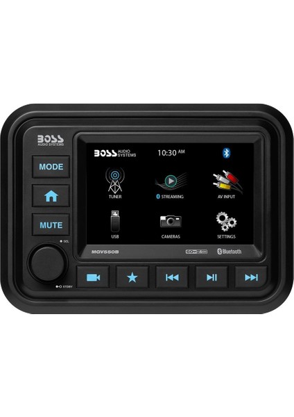 Boss Audio Systems MGV550B Aux USB Girişli Bluetoothlu Dokunmatik Marin Teyp