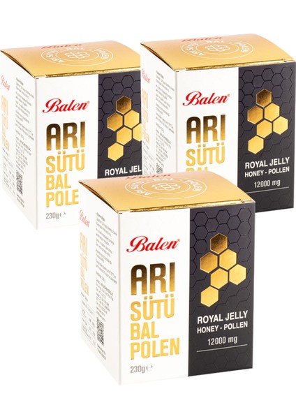 Arı Sütü Bal Polen 1200 Mg 3 x 230 gr