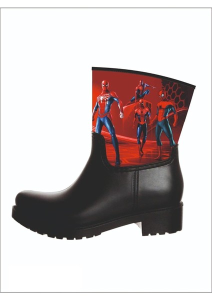 Çok Hafif Çok Rahat Içi Yünlü Kaymaz Taban Spiderman Baskılı Suya Dayanıklı Erkek Çocuk Yağmur Botu fırsatları