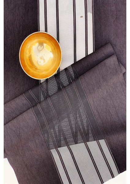 2 Adet Siyah Lazer Kesim Modern Runner