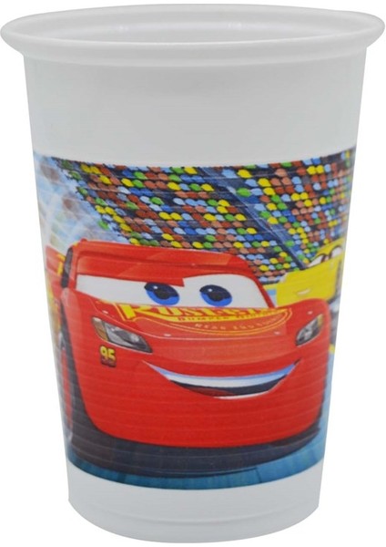 8li Mcqueen Cars Baskılı Plastik Bardak