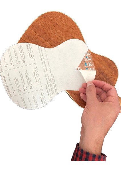 Gözyaşı Beyaz Renk Ukulele Akor Cetveli Tablosu Stickeri Etiketi fırsatları