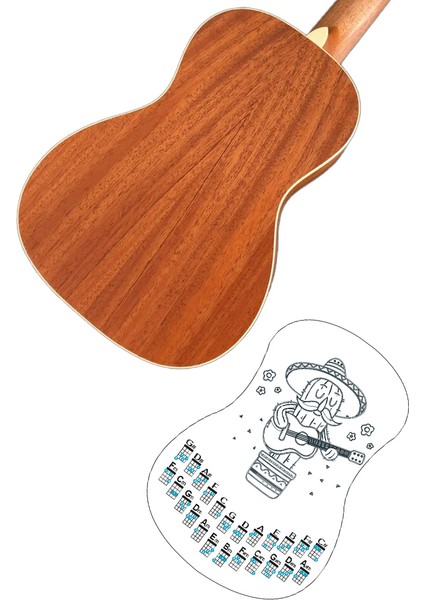 Havana Siyah Renk Ukulele Akor Cetveli Tablosu Stickeri Etiketi modelleri