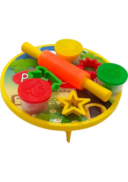 Play Dough Oyun Hamuru Seti Sofralı Merdaneli 3 Renk Hamurlu Kalıplı Oyun Hamuru Seti fiyatları