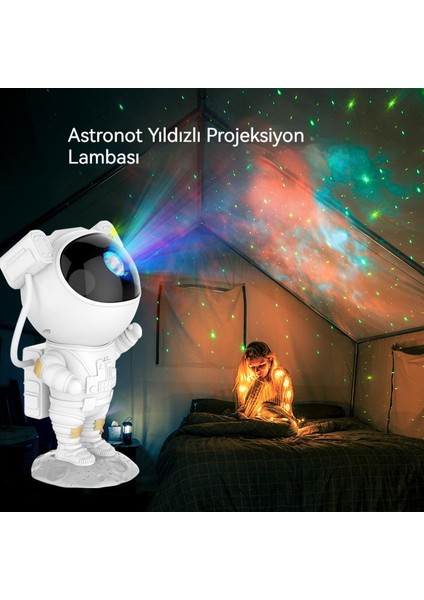 Astronot Yıldızlı Gökyüzü Projeksiyon Lambası (Yurt Dışından)