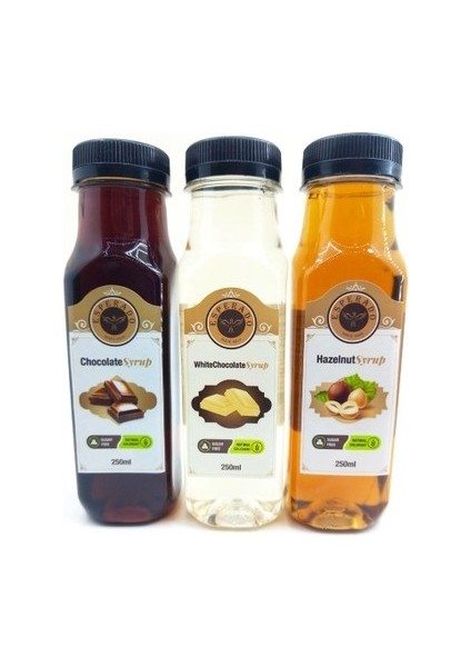 Kahve Şurup Seti Beyaz Çikolata + Fındık + Çikolata Aromalı 3 x 250 ml