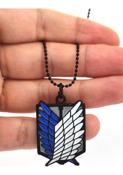 Attack On Titan Anime Fan Kolye Top Zincirli Siyah Renk Kolye modelleri