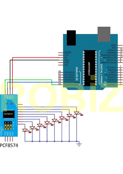 PCF8574 I2C Io Genişleme Kartı 8 Adet Giriş Çıkış Pin Çoklama 546799281