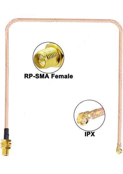30CM Rp Sma Dişi Ipex Mhf1 Rf Bağlantı Kablosu 0-6ghz Altın Kaplama