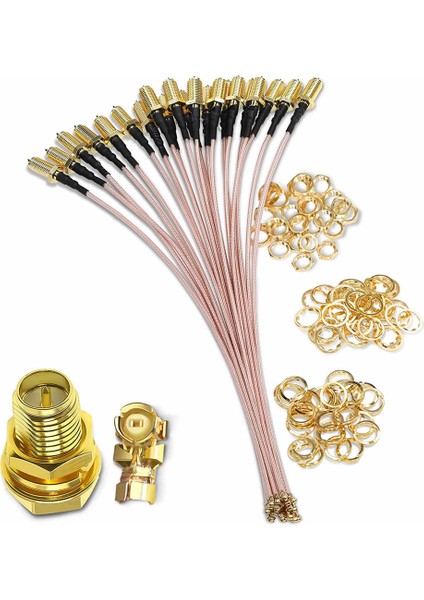 30CM Rp Sma Dişi Ipex Mhf1 Rf Bağlantı Kablosu 0-6ghz Altın Kaplama